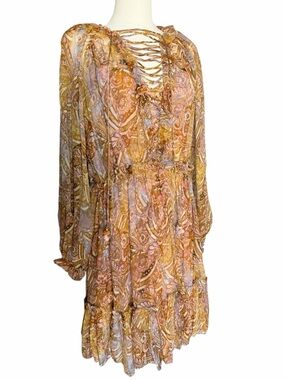 Z_1 Concert lace-up paisley-print dress by Zimmermann